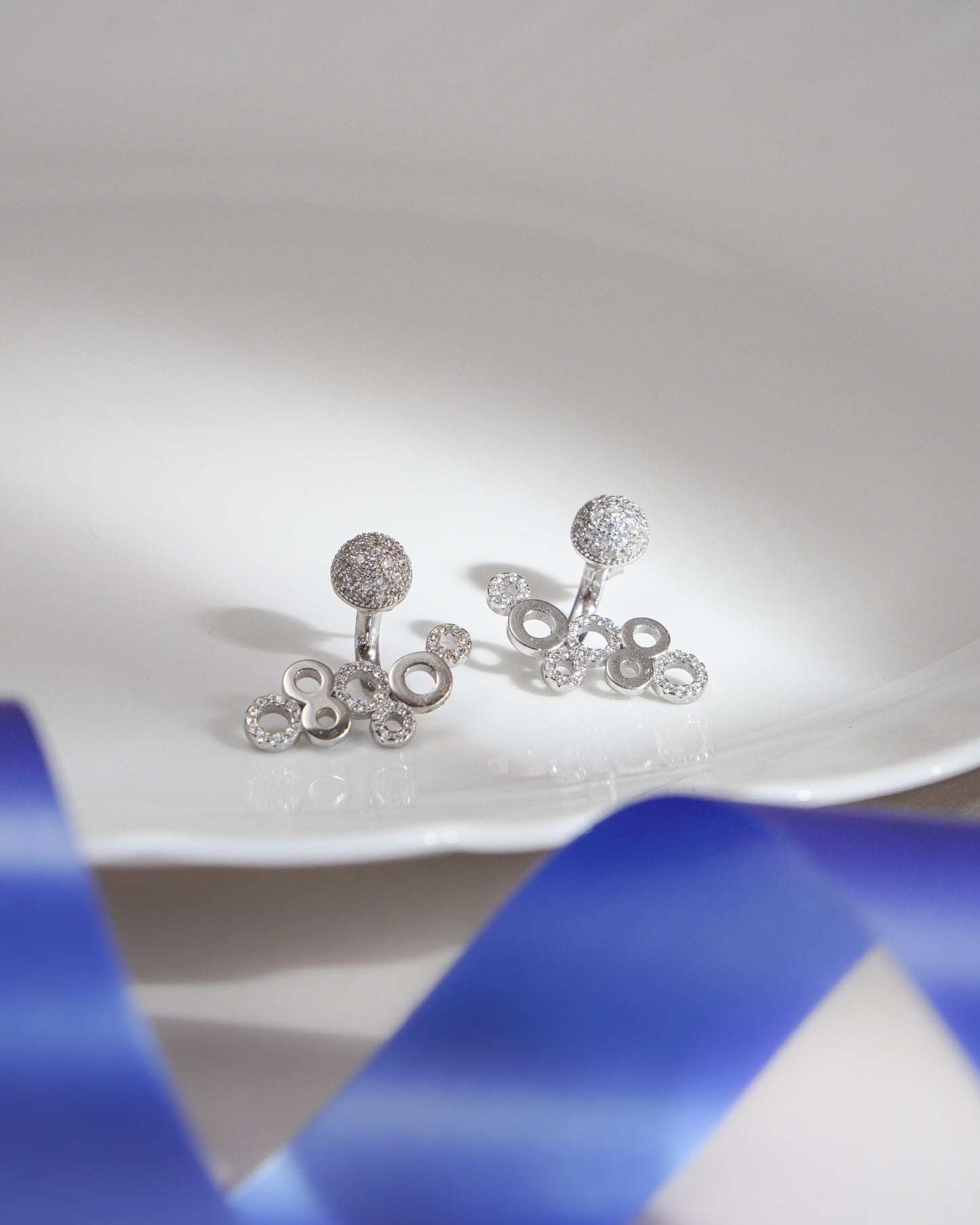Glamour Orbs Silver Earrings