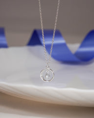 Silver Hoops Zircon Pendant