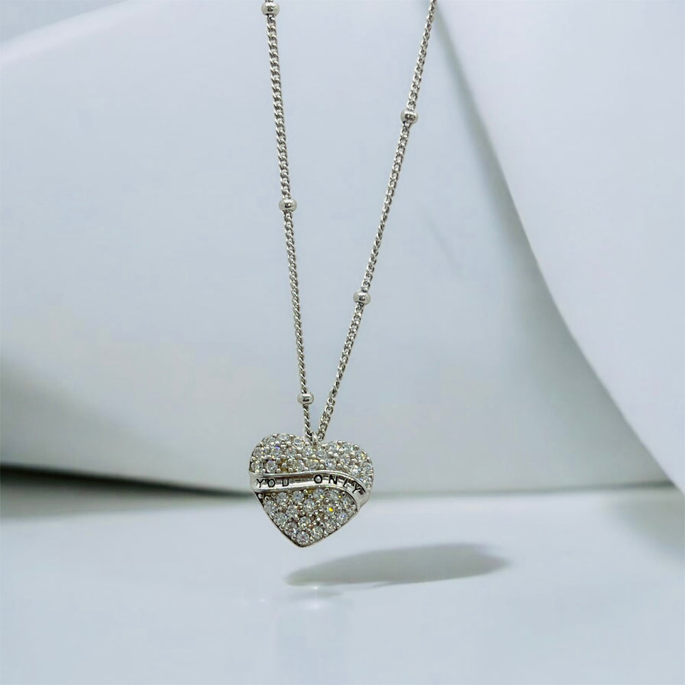925 Silver Heart Stone Studded Pendant