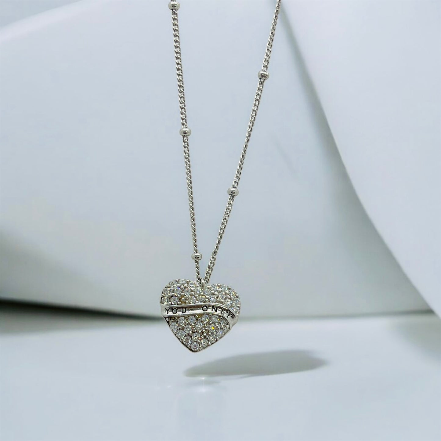 925 Silver Heart Stone Studded Pendant