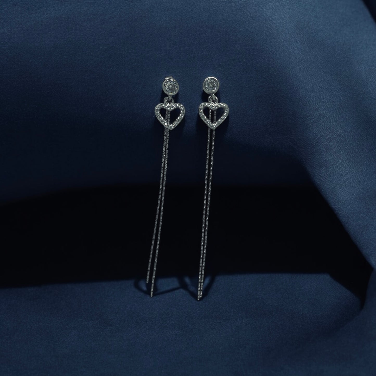 925 Silver Heart Glow Earrings