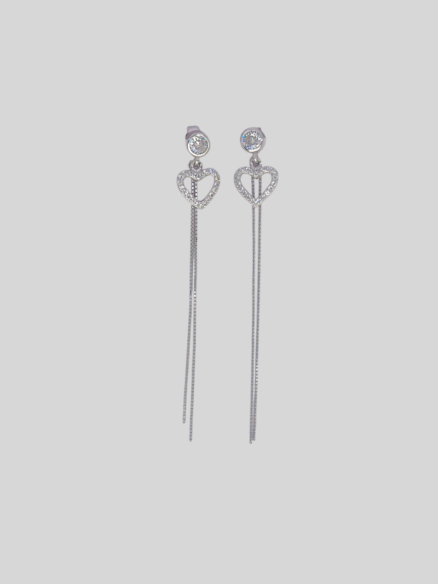 925 Silver Heart Glow Earrings