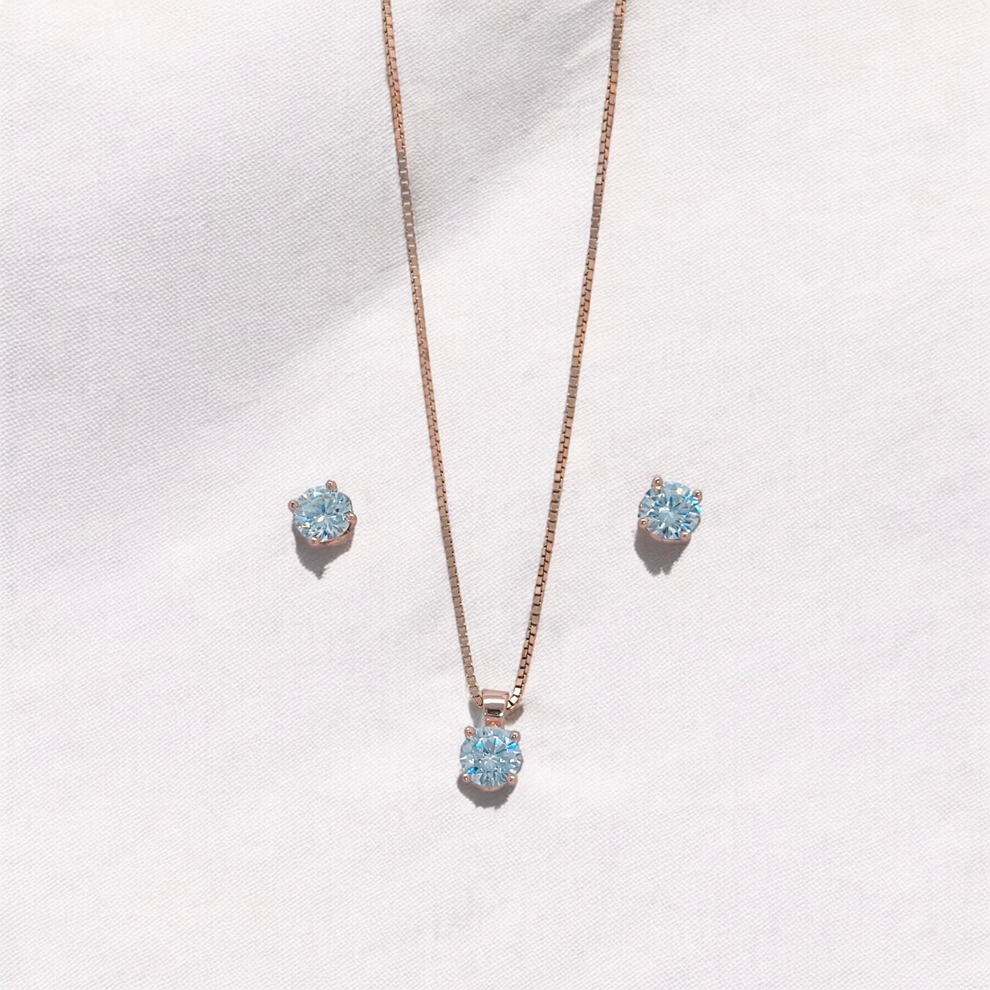 Pure Silver Rosette Charm Pendant Earring Set