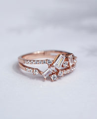 Pure Silver Rose Gold Aurora Ring