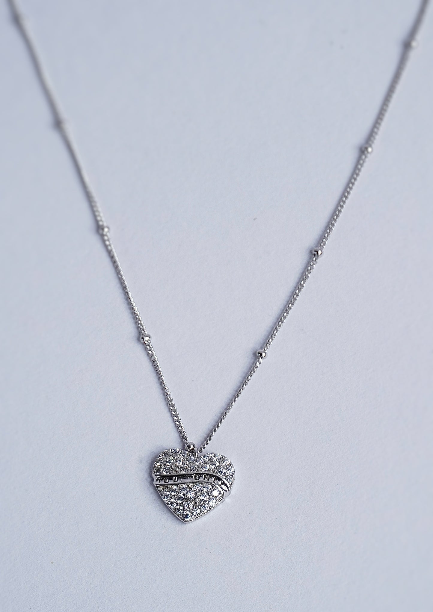 925 Silver Heart Stone Studded Pendant