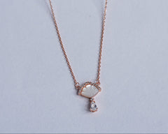 925 Rose Gold White Shine Pendant