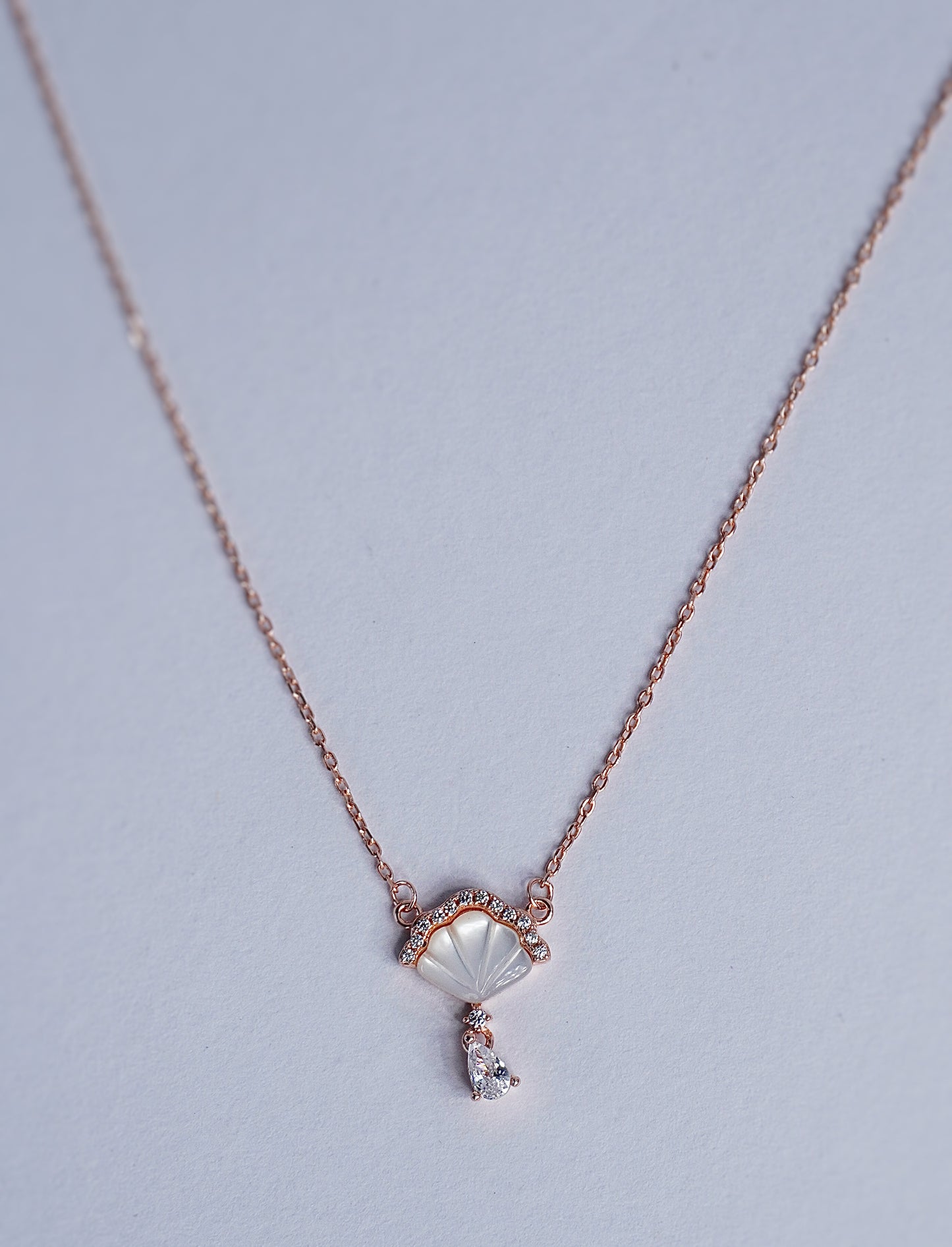925 Rose Gold White Shine Pendant