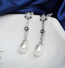 925 Silver Dangling Pearl Earring