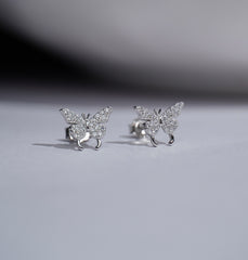 925 Silver Butterfly Wings Earring