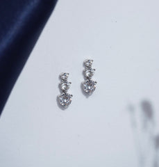 925 Silver Trinity Spark Earrings