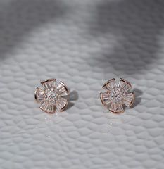 925 Rose Gold Shimmering Earrings