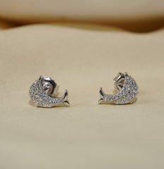 925 Silver Dolphin Studded Earring