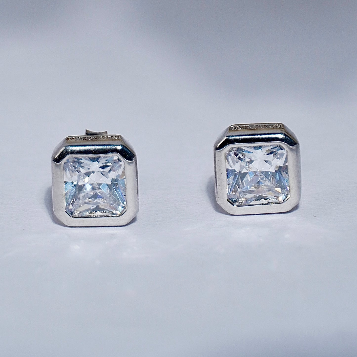 925 Silver Sterling Cube Earrings