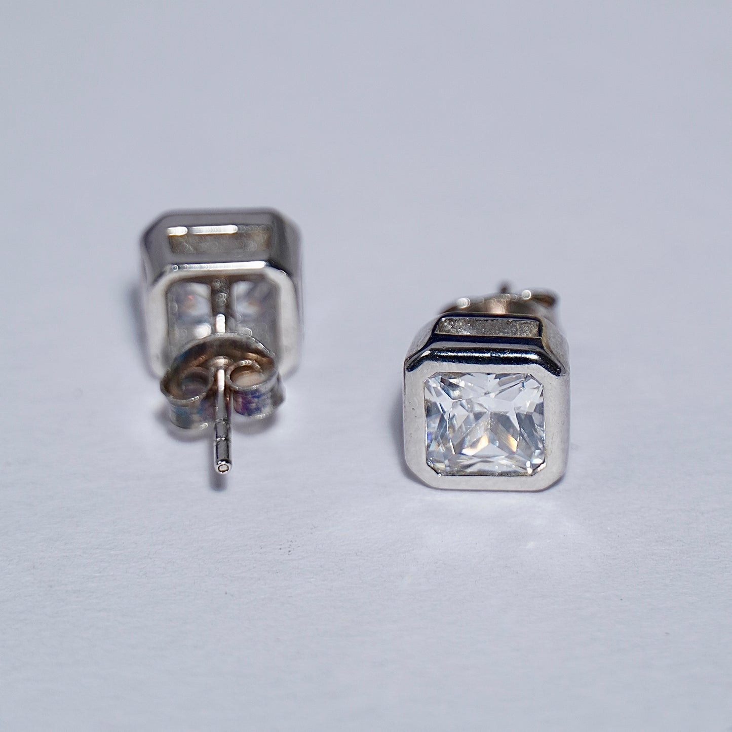925 Silver Sterling Cube Earrings