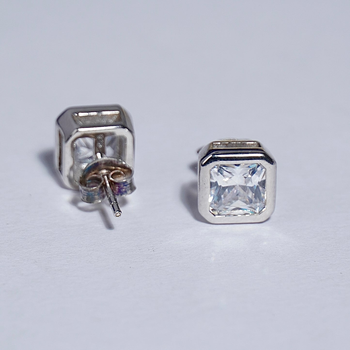 925 Silver Sterling Cube Earrings