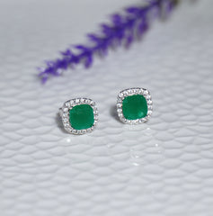 925 Silver Green Drops Earring