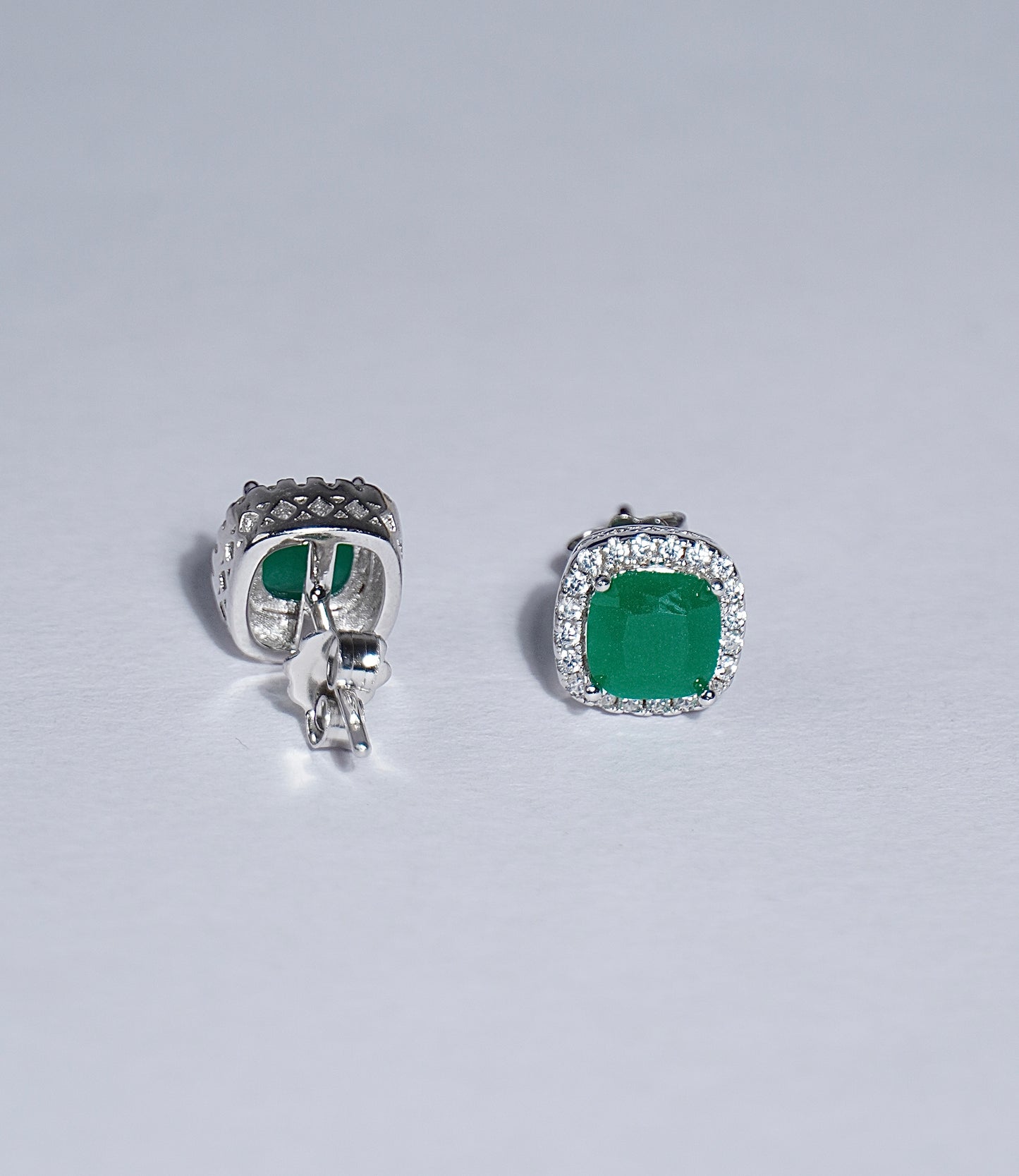 925 Silver Green Drops Earring