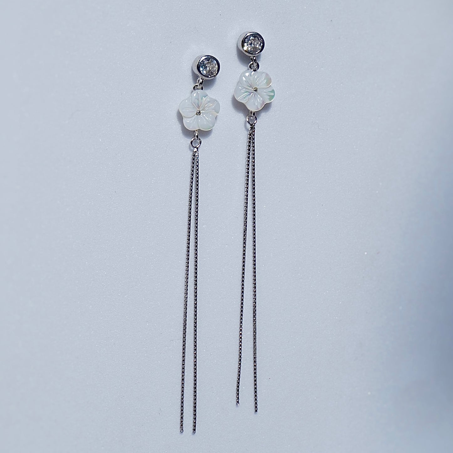 925 Silver Flower Thread Earring