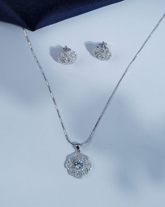 Pure Silver Stone Studded Set