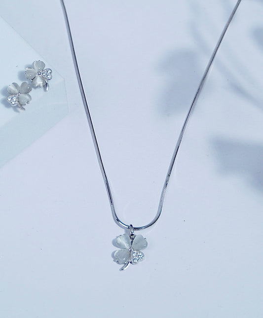 Pure Silver Floral Heart Set