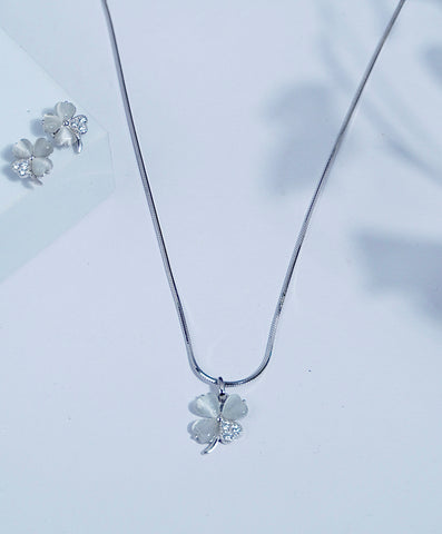 Pure Silver Floral Heart Set