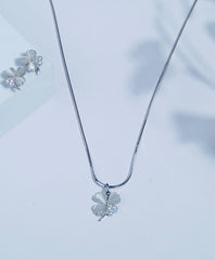 Pure Silver Floral Heart Set